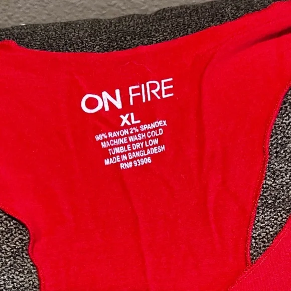 On Fire Workout tank, red. Size XL. - Picture 3 of 4